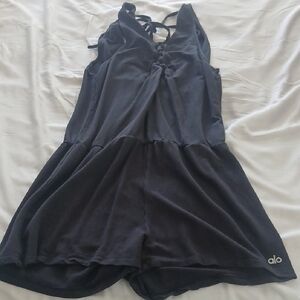 ALO Yoga Black Sleeveless Romper Jumpsuit